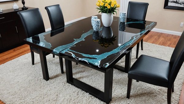 Table resine epoxy noir : élégance et durabilité personnalisées